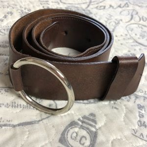 Vintage Moda International Leather Belt Ring Loop Custom Leather Ring Belt - Wide Circle Buckle, Made in USA  main image 3